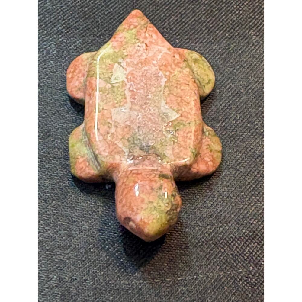 Vintage Unakite Turtle Carving 6g Hand Carved Stone Figurine